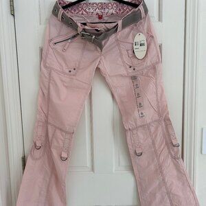 NEW Blush Pink Cargo Flare Pants – Size 8